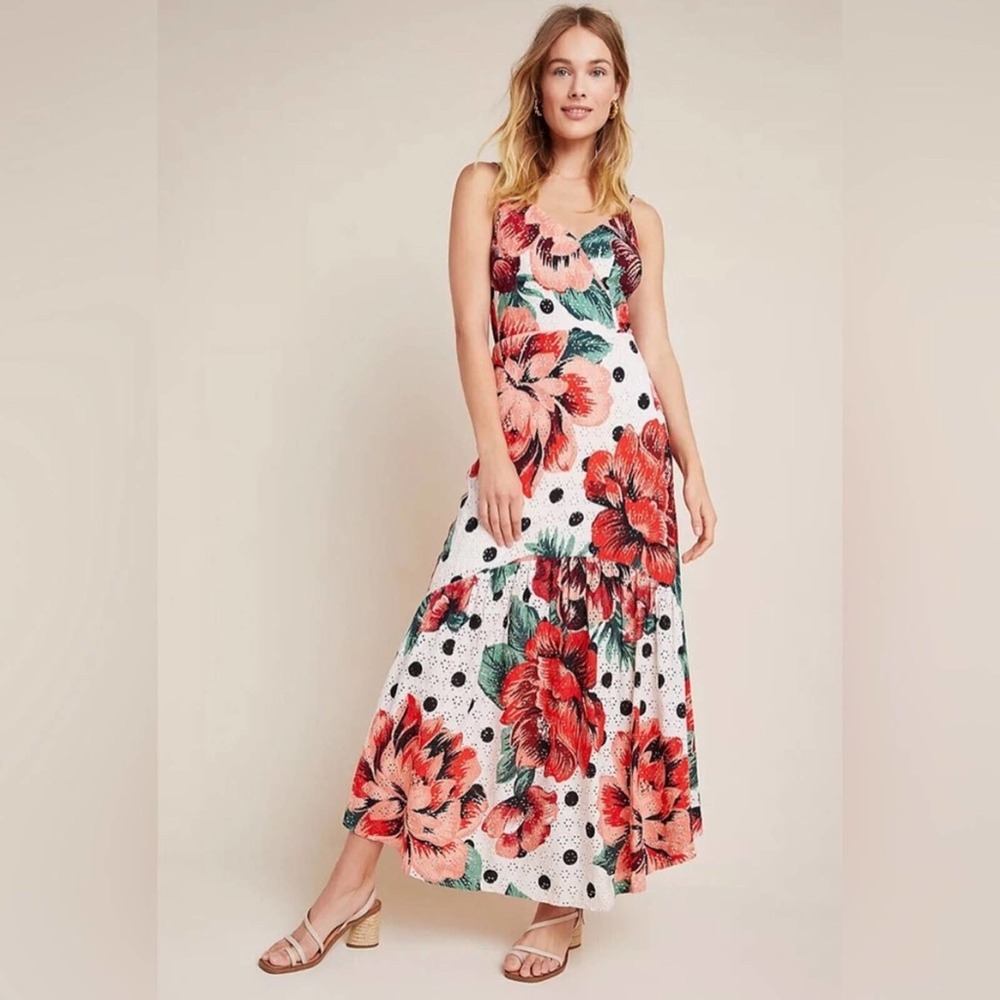 Farm Rio x Anthropologie Riviera Eyelet Maxi Dress